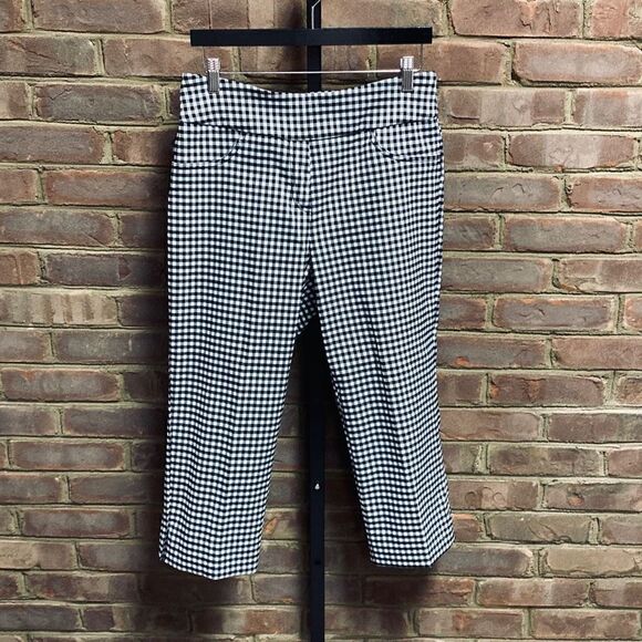 Ruby Rd Black & White Checked Capri Size 8 NEW - Picture 2 of 5